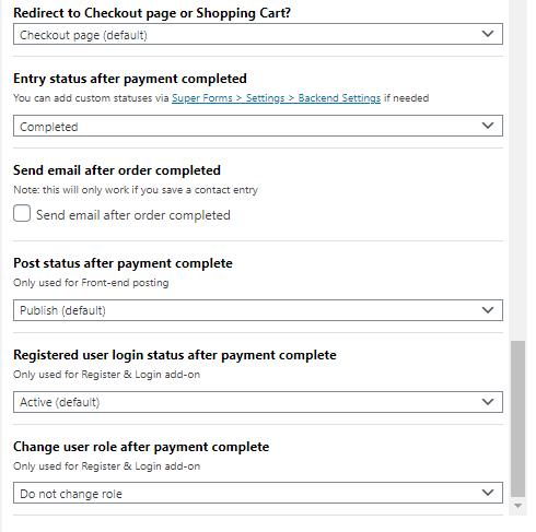 Update the entry status after the payment was completed.