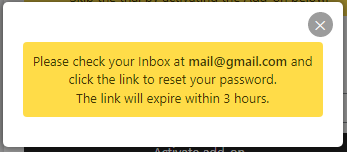 Check your email inbox for the reset link