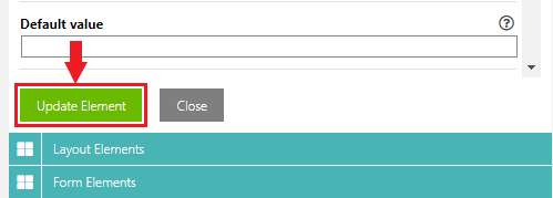 Updating the element settings.